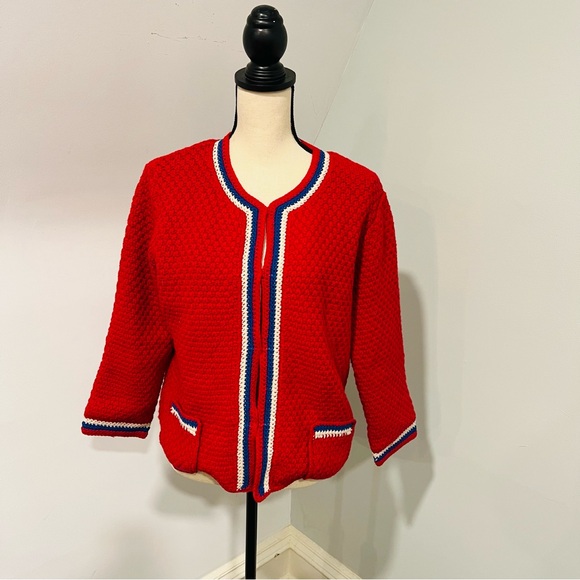 NWT Frances Valentine Angie Cardi Coat in Red -M - Picture 2 of 12